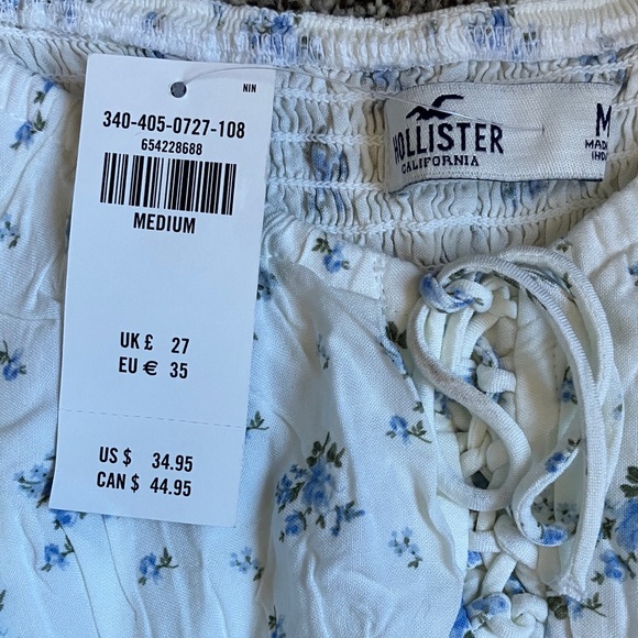 Hollister White and Blue Floral Two-Piece Set - Picture 2 of 5